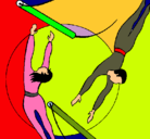 Dibujo Trapecistas saltando pintado por trapecistasm