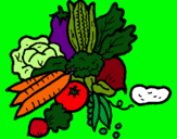 Dibujo verduras pintado por ISSANUTA