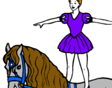 Dibujo Trapecista encima de caballo pintado por ninoka