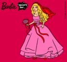 Dibujo Barbie vestida de novia pintado por valaobi