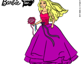 Dibujo Barbie vestida de novia pintado por mireia17