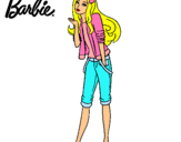 Dibujo Barbie con look casual pintado por meencanta