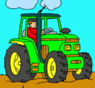 Dibujo Tractor en funcionamiento pintado por hfdshfusfchd