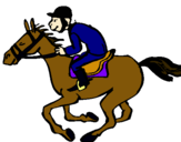 Dibujo Carrera de caballos pintado por pilu