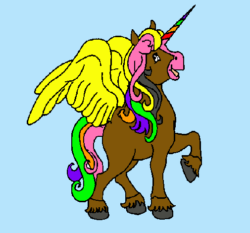 Dibujo Unicornio con alas pintado por mayi7