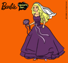 Dibujo Barbie vestida de novia pintado por aesDFYTUGIHJ