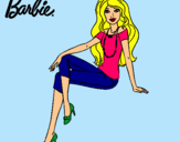 Dibujo Barbie moderna pintado por juego