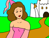 Dibujo Princesa y castillo pintado por varevalenk