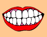 Dibujo Boca y dientes pintado por MARIACB