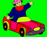 Dibujo Muñeca en coche descapotable pintado por karateccca