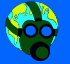 Dibujo Tierra con máscara de gas pintado por gfffffffffff