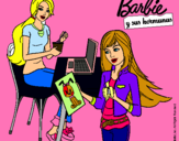 Dibujo Barbie y su hermana merendando pintado por AinohaRoxy