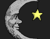 Dibujo Luna y estrella pintado por Taniacs