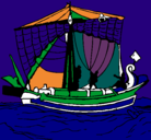 Dibujo Barco romano pintado por saldivar