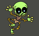 Dibujo Esqueleto contento 2 pintado por tarados