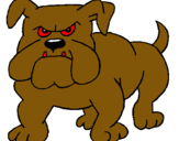 Dibujo Perro Bulldog pintado por castio