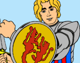 Dibujo Caballero con escudo de león pintado por swat240