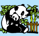 Dibujo Mama panda pintado por osit