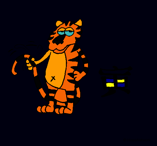 Dibujo Tigre pintado por rockgoku