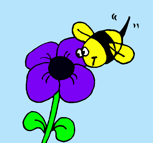 Abeja y flor