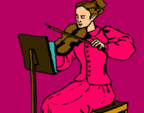 Dibujo Dama violinista pintado por kukusumusu