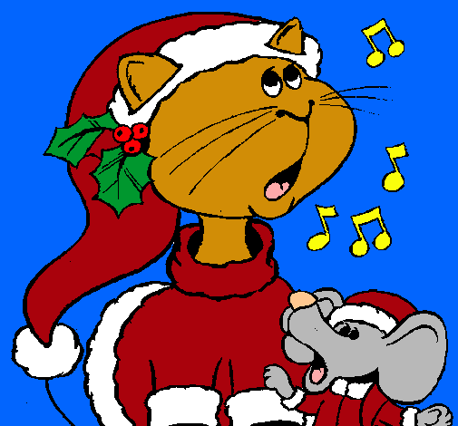 Gato y ratón navideños