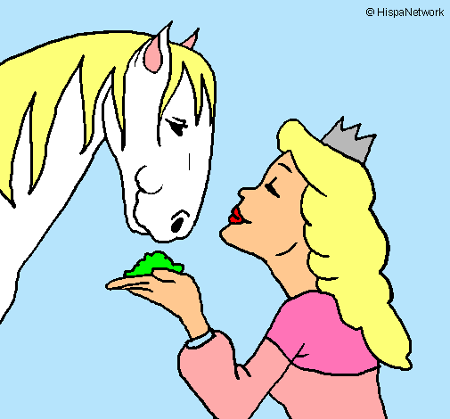 Dibujo Princesa y caballo pintado por yamila409