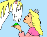 Dibujo Princesa y caballo pintado por yamila409
