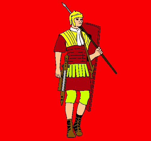 Dibujo Soldado romano pintado por atom
