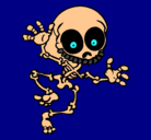 Dibujo Esqueleto contento 2 pintado por margariitaaa