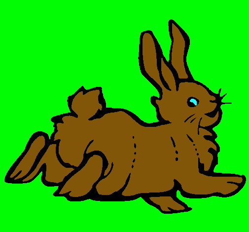 Dibujo Conejo contento pintado por V-BLANCA