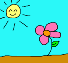 Dibujo Sol y flor 2 pintado por DANISA
