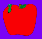 Dibujo Gusano en la fruta pintado por PISTOLA