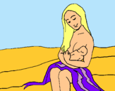 Dibujo Madre con su bebe pintado por Roociiio  
