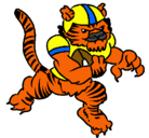 Dibujo Jugador tigre pintado por puqui