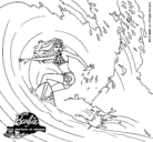 Dibujo Barbie practicando surf pintado por ggfgdgd