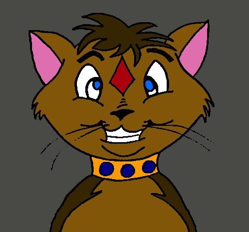 Dibujo Gato con collar pintado por xavi-7