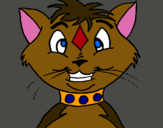 Dibujo Gato con collar pintado por xavi-7