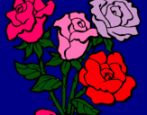Dibujo Ramo de rosas pintado por florangima