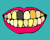 Dibujo Boca y dientes pintado por nacho34