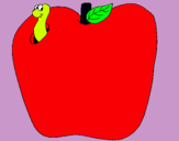 Dibujo Gusano en la fruta pintado por pabliyo