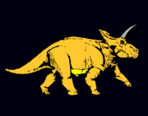 Dibujo Triceratops pintado por wicho