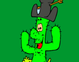 Dibujo Cactus con sombrero pintado por disney 
