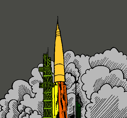 Dibujo Lanzamiento cohete pintado por mirde
