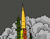 Dibujo Lanzamiento cohete pintado por mirde