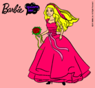 Dibujo Barbie vestida de novia pintado por monquecas