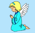 Dibujo Ángel orando pintado por yamila409
