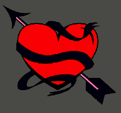 Dibujo Corazón con flecha pintado por panxiita