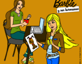 Dibujo Barbie y su hermana merendando pintado por clesyrey6t4r