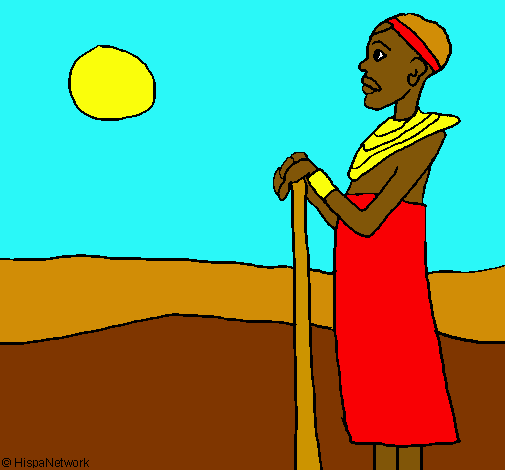 Dibujo Massai pintado por dany_miley